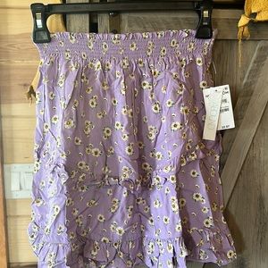 Girls purple floral skirt size s